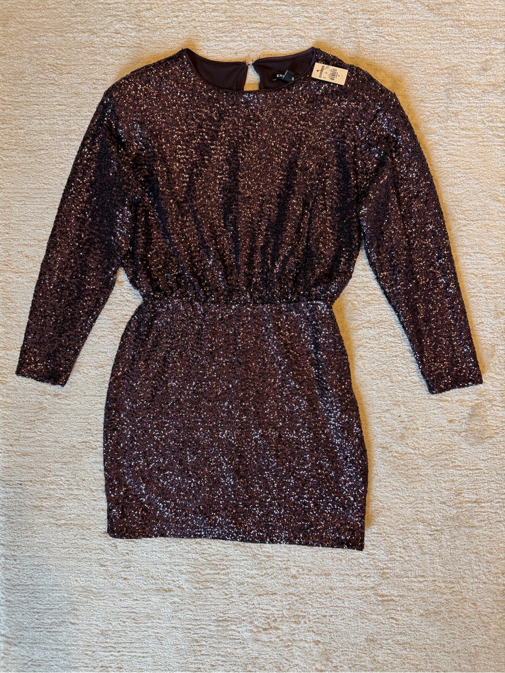 NWT Express Purple Sequin Dress